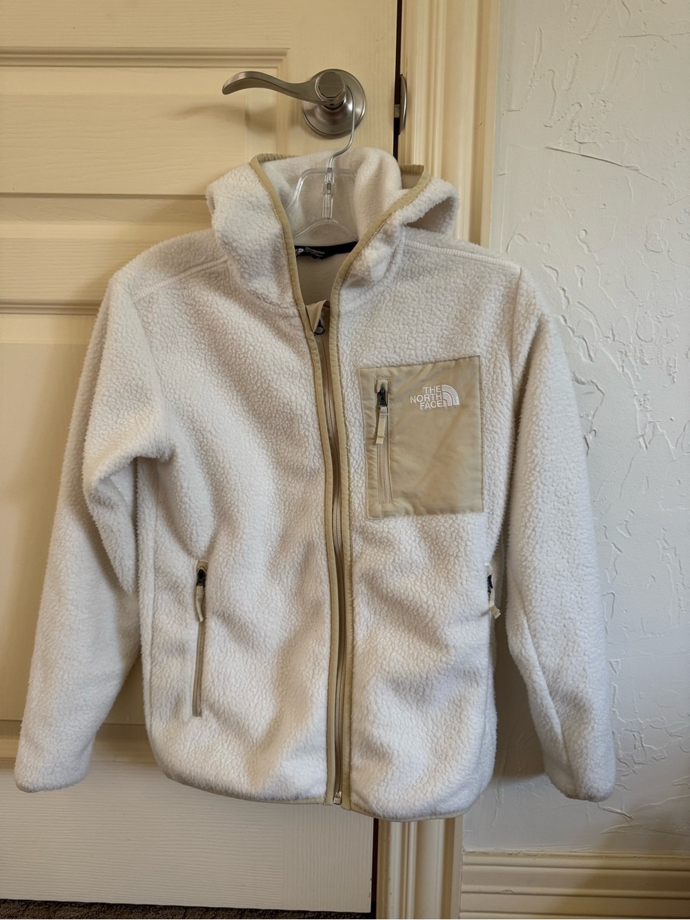The North Face Kids Cream Sherpa Fleece Zip Jacket